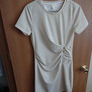 Michael Kors glittery gold striped dress.